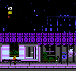 The Rocketeer (NES) screenshot: City street.
