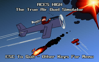 Aces High: The True Air Duel Simulator (DOS) screenshot: Title screen