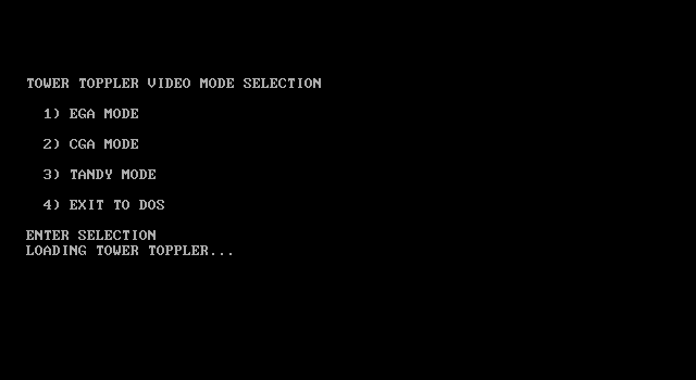 Tower Toppler (DOS) screenshot: Video Mode Selection
