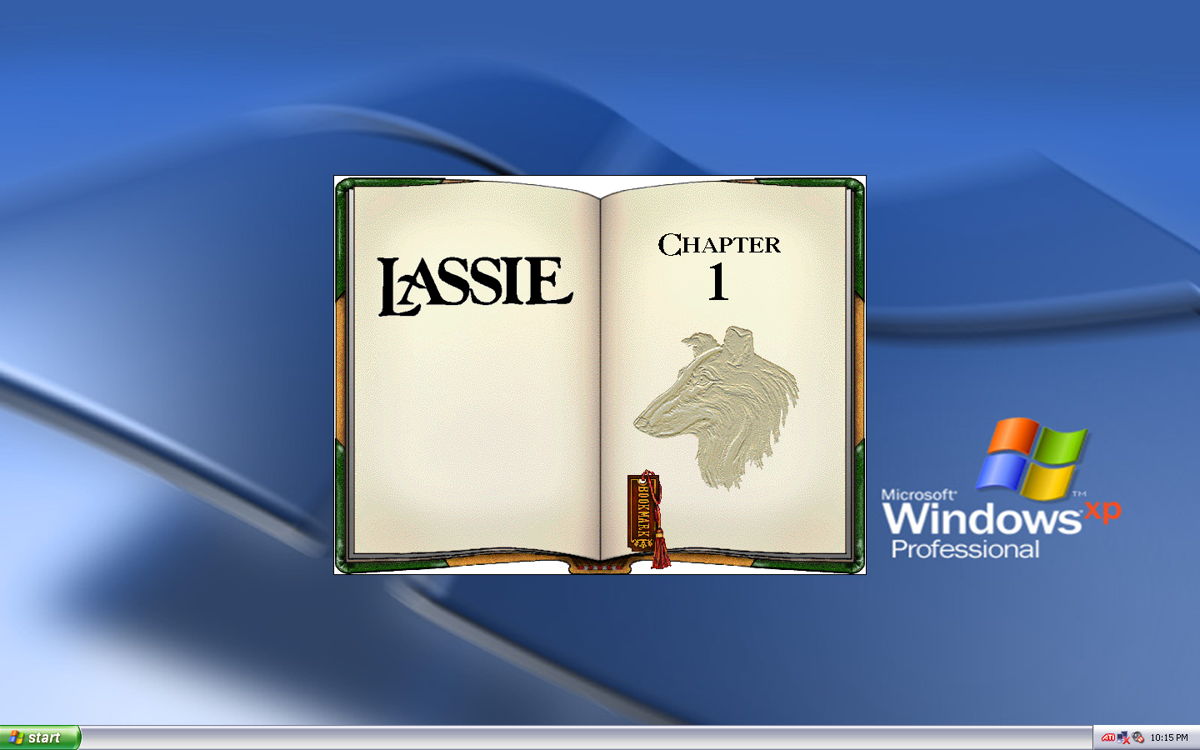Lassie Interactive MovieBook (Windows 3.x) screenshot: The first chapter of the story.