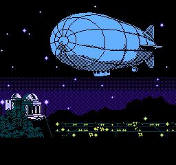 The Rocketeer (NES) screenshot: Nazi zeppelin overhead!
