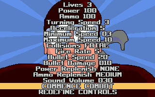 Aces High: The True Air Duel Simulator (DOS) screenshot: Quite a few configurable options here