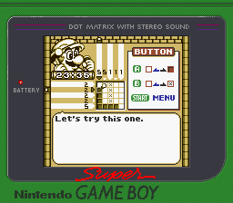 Mario's Picross (Game Boy) screenshot: A simple 5x5 problem (Super Game Boy)
