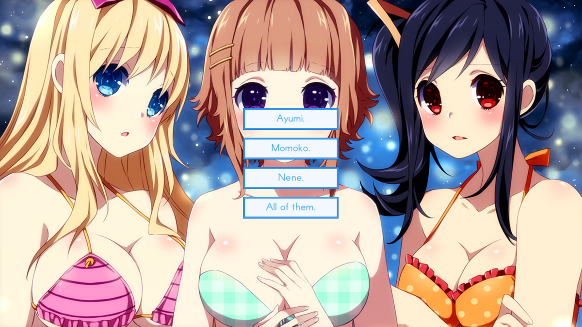 Sakura Beach 2 (Windows) screenshot: Hmmm, what do I want