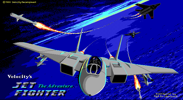 JetFighter: The Adventure (DOS) screenshot: Title screen (1988)