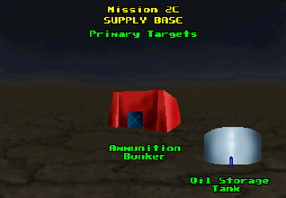 AirCars (Jaguar) screenshot: Mission 2C briefing. One of the first missions with only 2 primary targets.