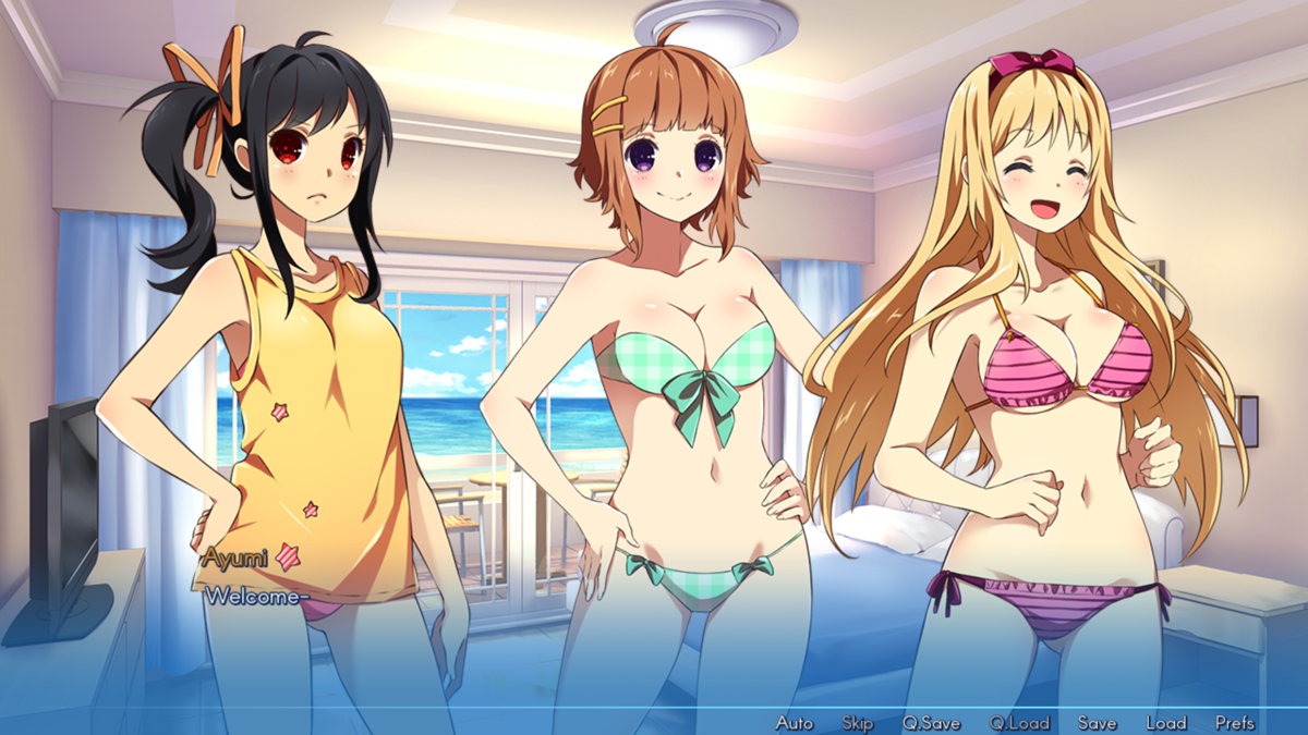 Sakura Beach 2 (Windows) screenshot: Now I still have to tell Ayumi that she joined the Harem