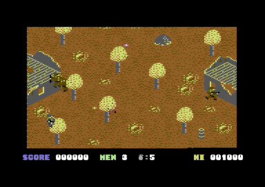Who Dares Wins II (Commodore 64) screenshot: Beginning level 1
