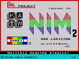 Nim 2 / Tixo (ZX Spectrum) screenshot: (Nim 2) Title screen