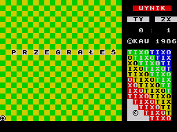 Nim 2 / Tixo (ZX Spectrum) screenshot: (Tixo) Victory for the computer