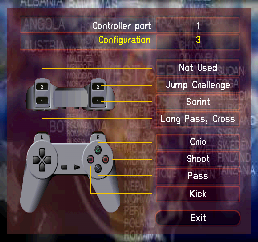 Viva Soccer (PlayStation) screenshot: Controller