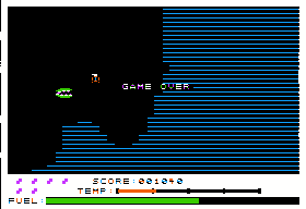 Caverns of Callisto (Apple II) screenshot: Game over