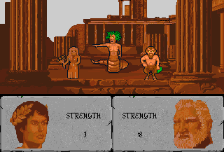 Powerplay: The Game of the Gods (Amiga) screenshot: ...and turns them to stone!