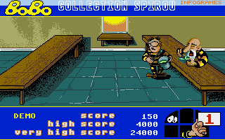 Stir Crazy featuring BoBo (Amiga) screenshot: Serving food to the prisoners.