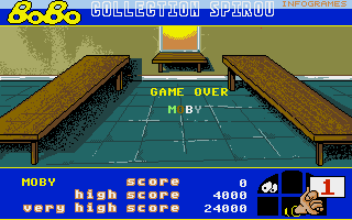 Stir Crazy featuring BoBo (Amiga) screenshot: Game over.