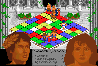 Powerplay: The Game of the Gods (Amiga) screenshot: The white squares teleport.