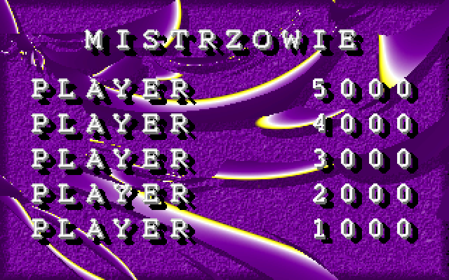 Puzza (DOS) screenshot: Score table