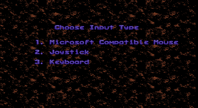 Xmas Lemmings (DOS) screenshot: Choose an input device.