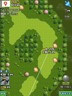 Everybody's Golf: Mobile (J2ME) screenshot: Aiming on the overhead map