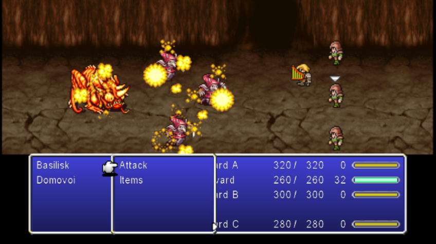 Final Fantasy IV: The After Years - Edward's Tale (Wii) screenshot: Edward playing an offensive tune