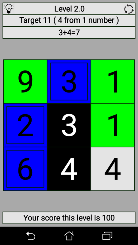 Addled (Android) screenshot: A more advanced grid