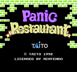 Panic Restaurant (NES) screenshot: Title screen (US)