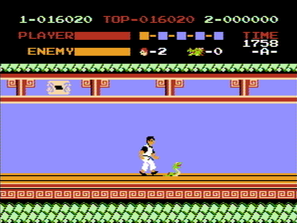 Kung-Fu Master (NES) screenshot: Aaahhh...snakes!