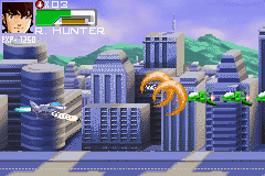 Robotech: The Macross Saga (Game Boy Advance) screenshot: Blasting two enemies at once.
