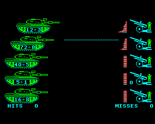 Demolition Division (BBC Micro) screenshot: Tanks firing