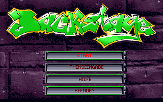 Backstage (Amiga) screenshot: Main menu