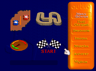Autka (DOS) screenshot: Main menu