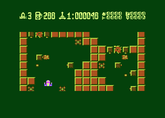The Jet Action (Atari 8-bit) screenshot: Blocked path