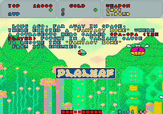 Fantasy Zone (Arcade) screenshot: Briefing
