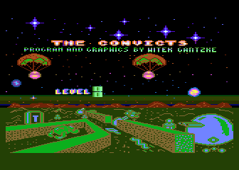 The Convicts (Atari 8-bit) screenshot: Title screen
