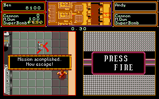 Crack Down (DOS) screenshot: Mission accomplished! Now Escape!