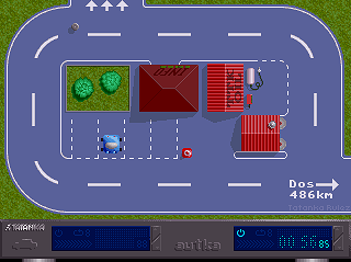 Autka (DOS) screenshot: Pit stop
