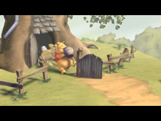 Disney's Pooh's Party Game: In Search of the Treasure (PlayStation) screenshot: Intro - The story starts with Rabbit, Pooh and a pot of honey