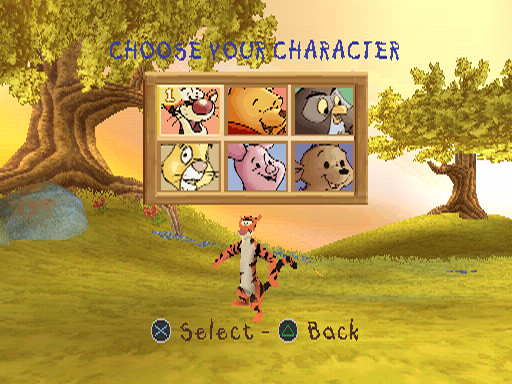 Disney's Pooh's Party Game: In Search of the Treasure (PlayStation) screenshot: Choose your character