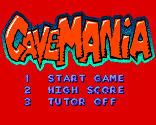 Cavemania (Amiga) screenshot: Main menu