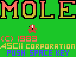 Mole (MSX) screenshot: A fancy title screen