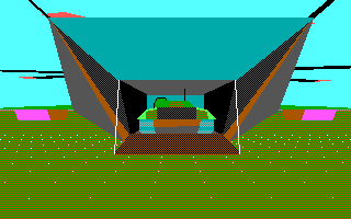 Battle Command (DOS) screenshot: Tank landing (EGA)
