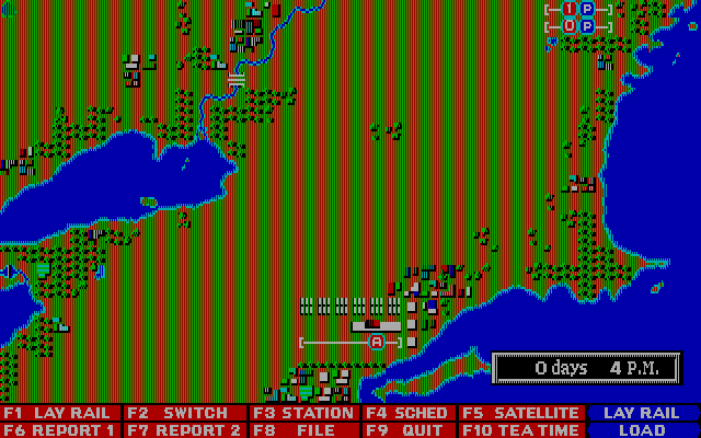 Railroad Empire (DOS) screenshot: Start game - Map I America