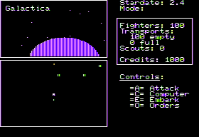 Galactic Empire (Apple II) screenshot: Local map
