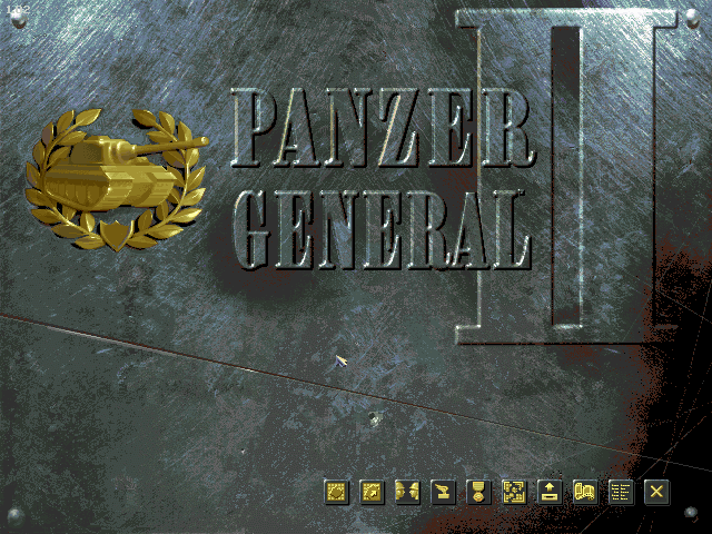 Panzer General II (Windows) screenshot: Title screen (English version) and main menu