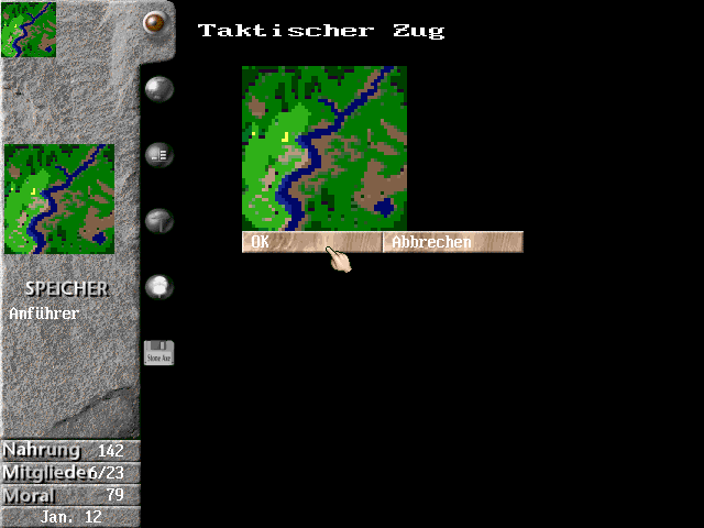 Stone Axe: Search for Elysium (Windows) screenshot: Tactic selection