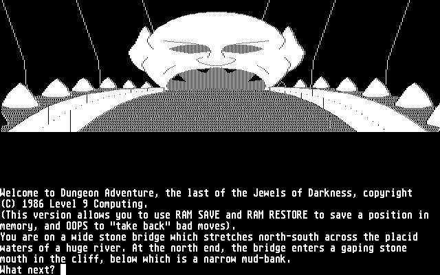 Jewels of Darkness (Atari ST) screenshot: Dungeon Adventure (Monochrome)
