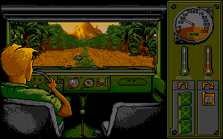 Le Fetiche Maya (Atari ST) screenshot: Driving