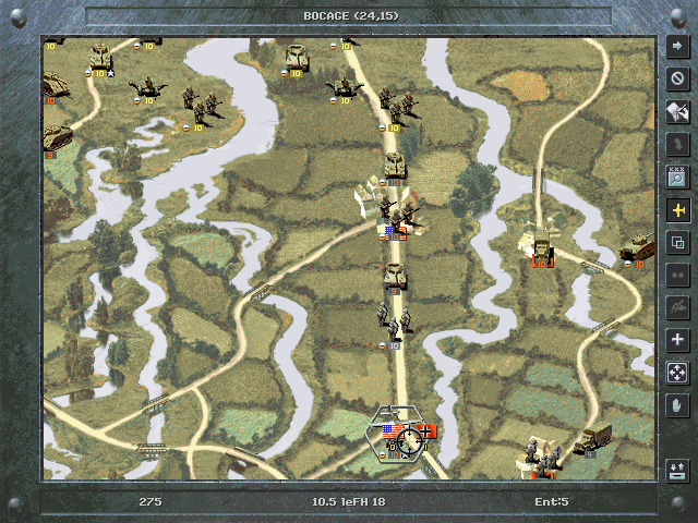 Panzer General II (Windows) screenshot: Infantry cannot defend against an air attack