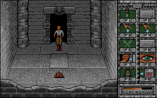 Le Fetiche Maya (Atari ST) screenshot: In a temple, let's not step on that suspiciously looking stone slab