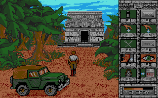 Le Fetiche Maya (Atari ST) screenshot: Arriving at a temple